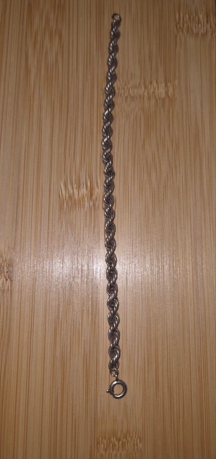 Zilveren rope armband, Ophalen of Verzenden, Gebruikt, Zilver, Zilver