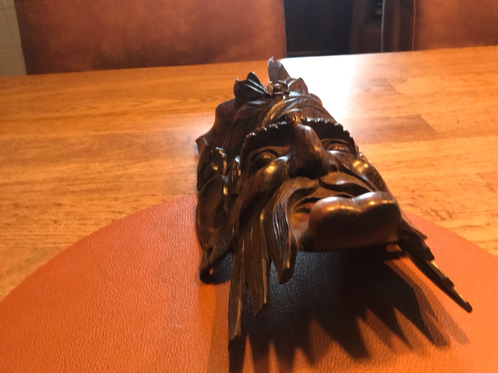 Handgesneden houten masker/beeld, Ophalen, Masker, Handgemaakt, 20 - 50 cm