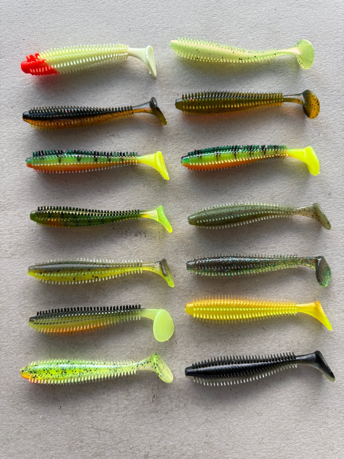 14x ribbed softbait shads 9 cm verschillende kleuren, Ophalen of Verzenden, Nieuw, Overige typen