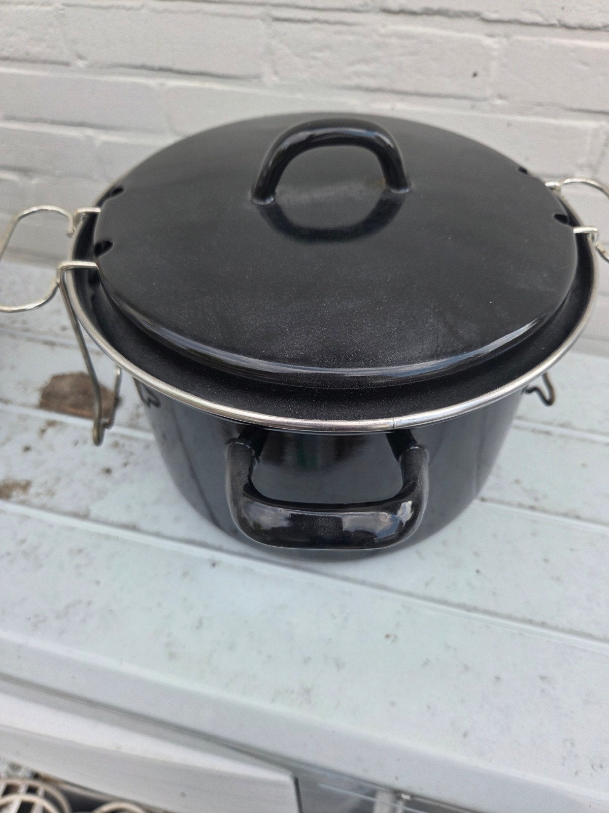 Compacte camping frituurpan met deksel, 2 tot 3 liter, Ophalen, Gebruikt, Uitneembare binnenpan