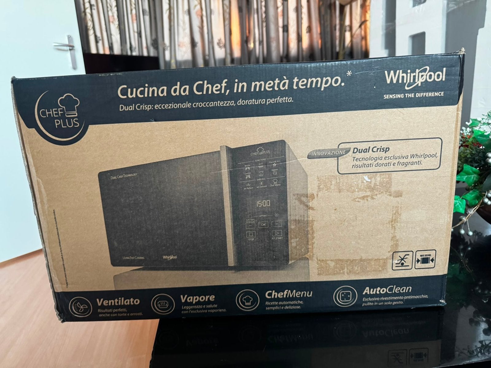 Whirlpool Chef Plus combimagnetron met Dual Crisp, Ophalen, Combimagnetron, Nieuw, Crisp
