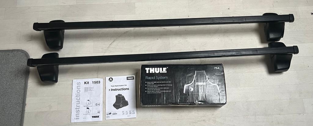 Thule square bar dakdragers met kit-set 1503, Ophalen, Gebruikt