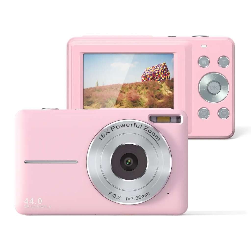 Songdian Compacte Digitale Camera Roze - 44MP, 4K, 16x Zoom, Audio, Tv en Foto, Fotocamera's Digitaal, Nieuw, Ophalen of Verzenden