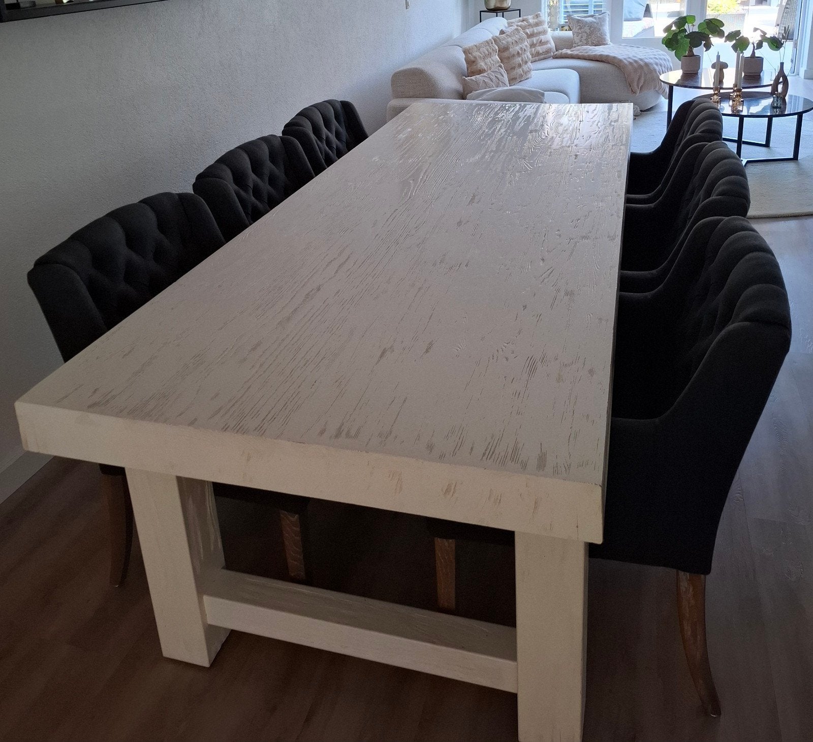 Mooie eettafel met 6 stoelen, Ophalen, Overige materialen, 200 cm of meer, 50 tot 100 cm