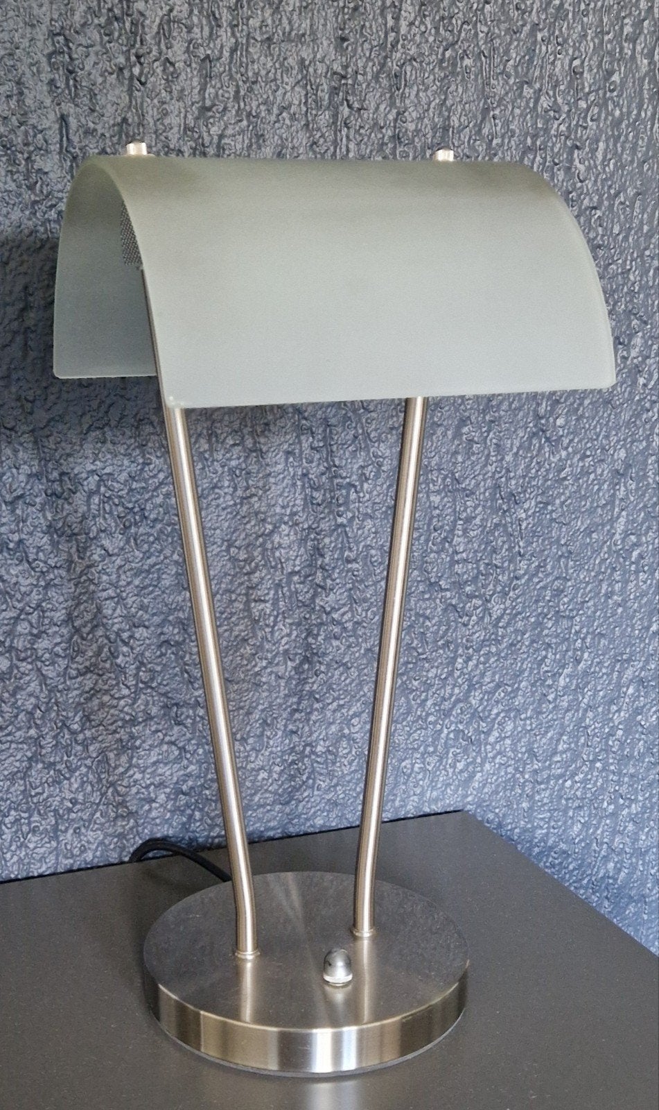 Design tafellamp RVS met melkglas – dimbaar – 43 cm, Ophalen, 43 cm, Dimbaar, Design