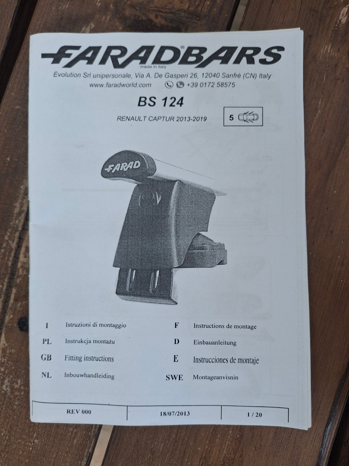 Farad Bars BS 124 dakdragers voor Renault Captur 2013-2019, Ophalen, Nieuw