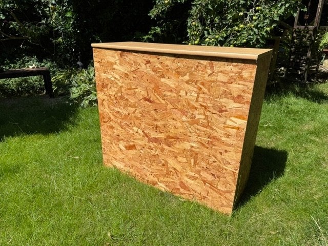 2X houten balie / toonbank / bar voor huis, winkel of beurs, Ophalen, Gebruikt