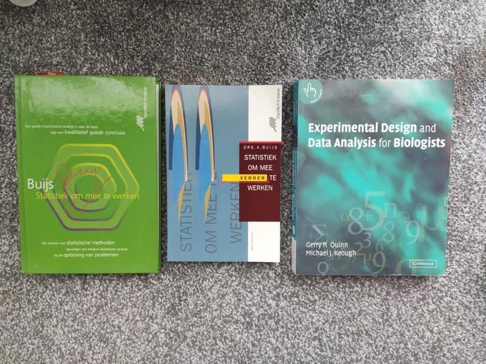 Statistiek boeken: Buijs en Experimental Design, Gelezen, Beta, Buijs, Quinn, Keough, HBO