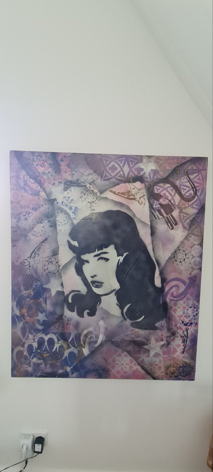 Pop Art Stencil Schilderij: Vrouwenportret, Antiek en Kunst, Kunst | Schilderijen | Modern, Ophalen