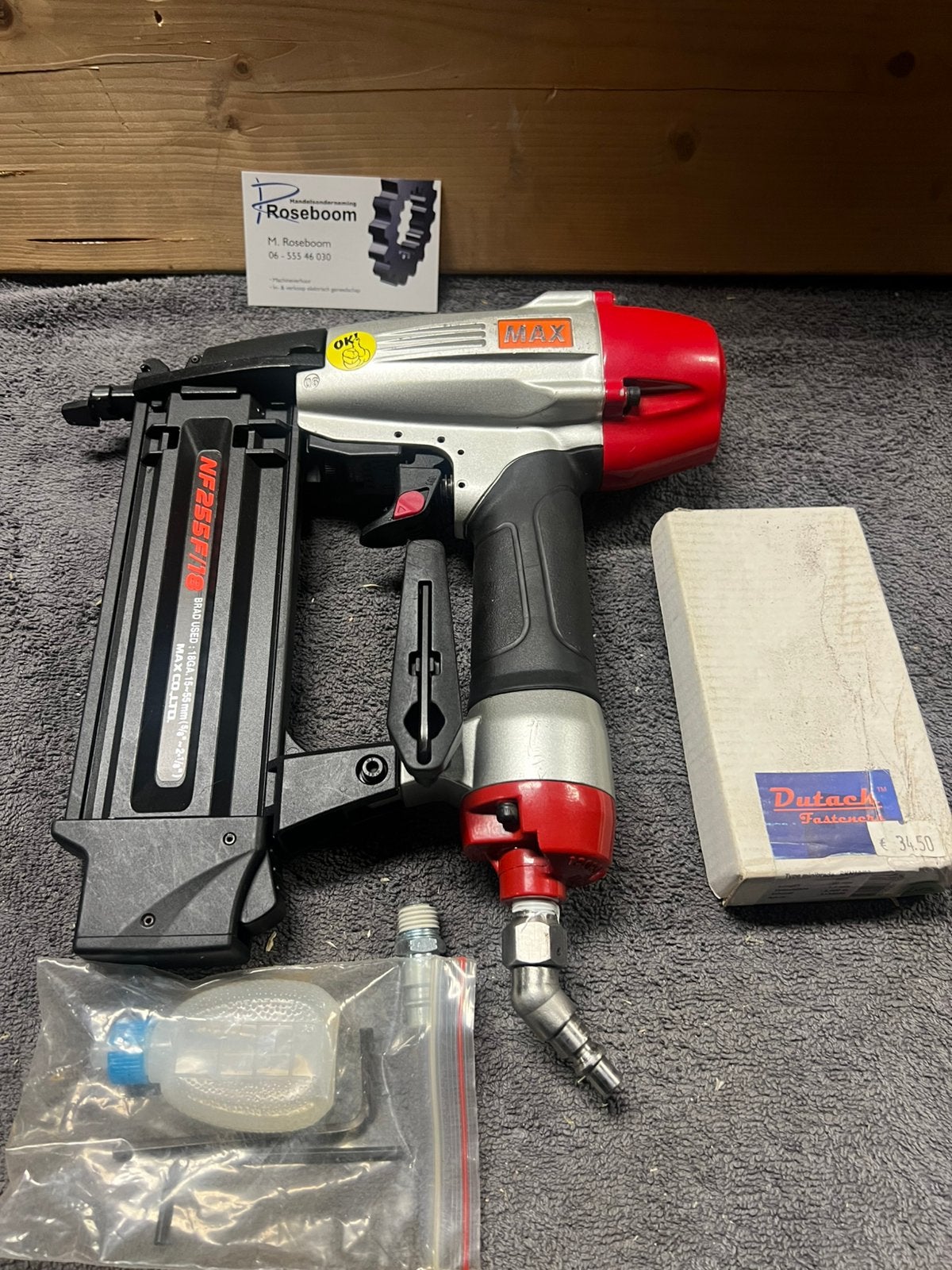 Max 18ga mini brad aftimmer tacker ty NF255F18 15tm 55mm, Doe-het-zelf en Verbouw, Compressors, Www.max.com, Max, Ophalen of Verzenden