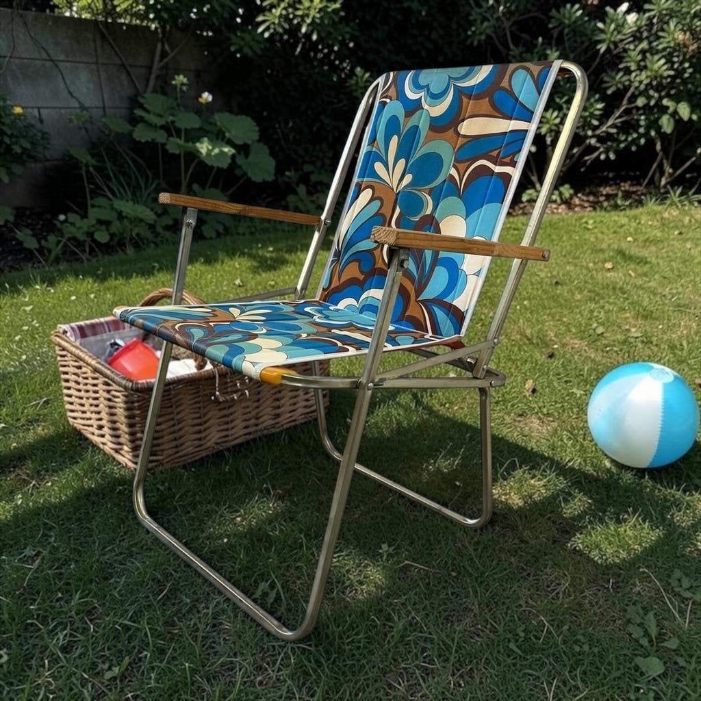 Vintage opklapbare campingstoel / tuinstoel /strandstoel, Ophalen