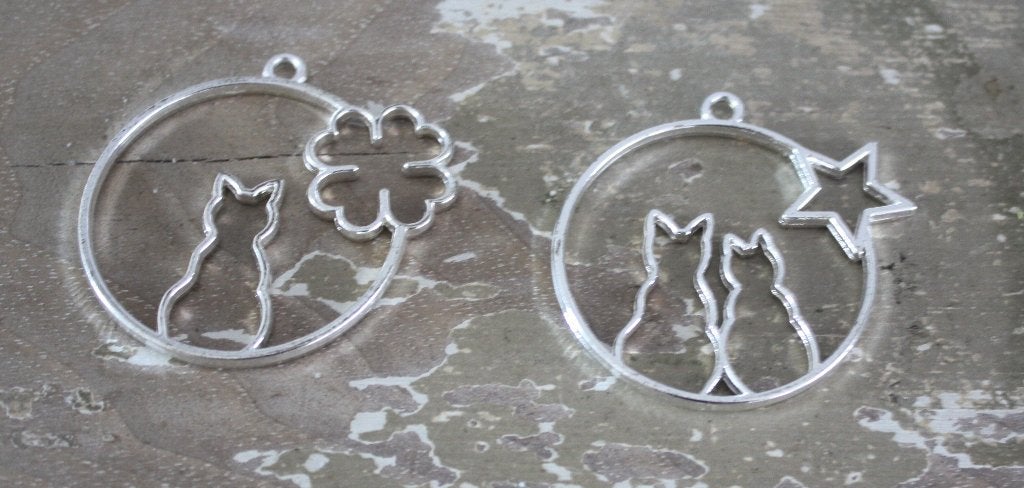 set van 2 metalen hangers met poezen, Diversen, Kerst, Ophalen of Verzenden, Gebruikt