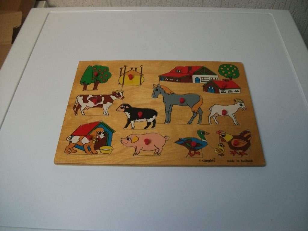 Puzzel simplex boerderij 12 delig, Ophalen of Verzenden, Gebruikt