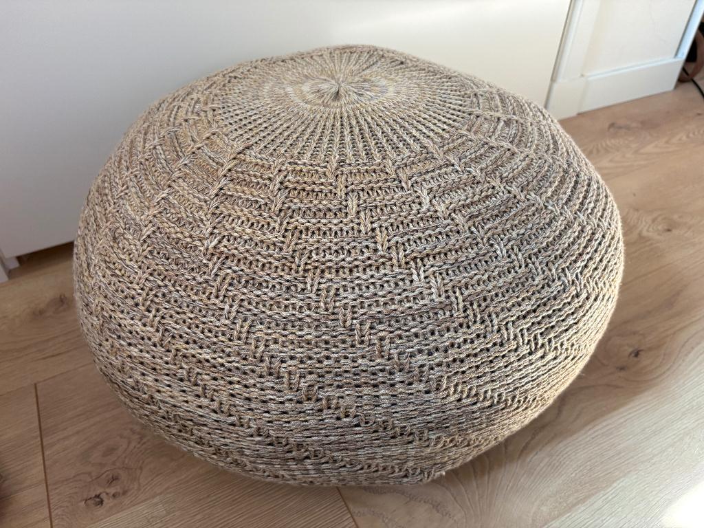 IKEA Sandared poef - als nieuw, Huis en Inrichting, Ophalen, Minder dan 50 cm, Bohemian, Ibiza, Rond