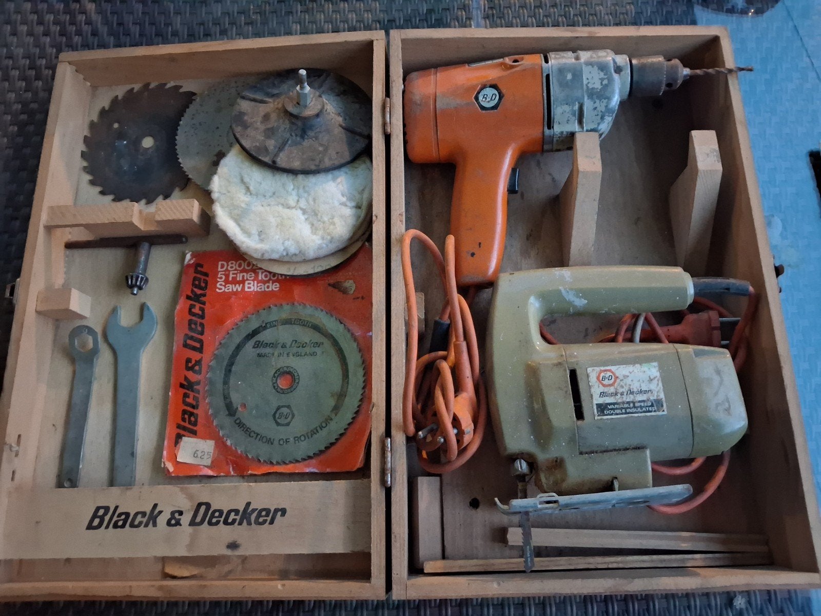 Vintage Black & Decker Boormachine & Zaagmachine Set, Gebruikt, Variabele snelheid, Overige typen, Ophalen of Verzenden