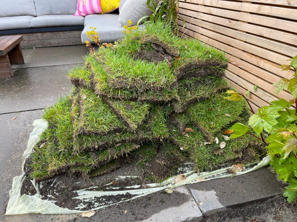 Gratis grasmatten +/- 3m2, Tuin en Terras, Gras en Kunstgras, Ophalen, Minder dan 10 m²