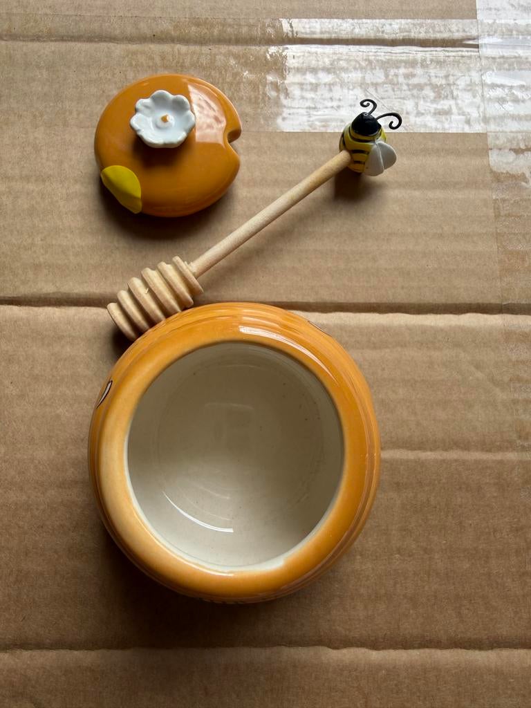 Nieuwe Joie Mini Bijenkorf Honingpot en Dipper Set, Overige typen, Geel, Nieuw, Ophalen of Verzenden