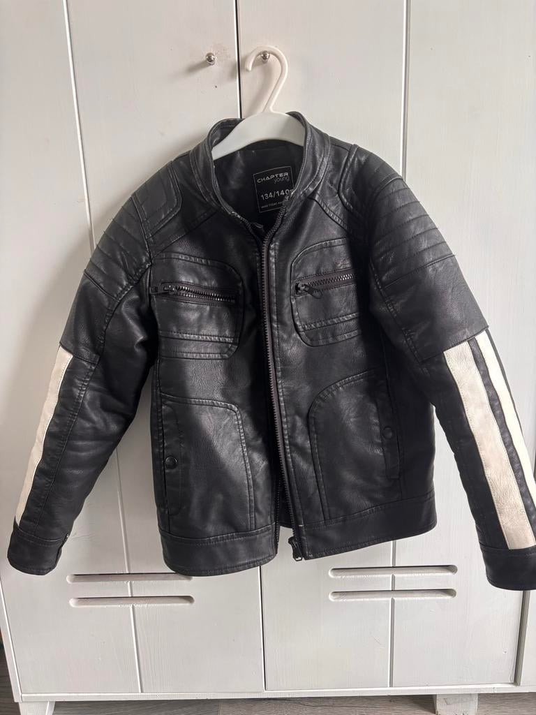 Stoere leren jack van Chapter Young - Maat 134/140, Ophalen of Verzenden, Gebruikt, Jongen of Meisje, Jas