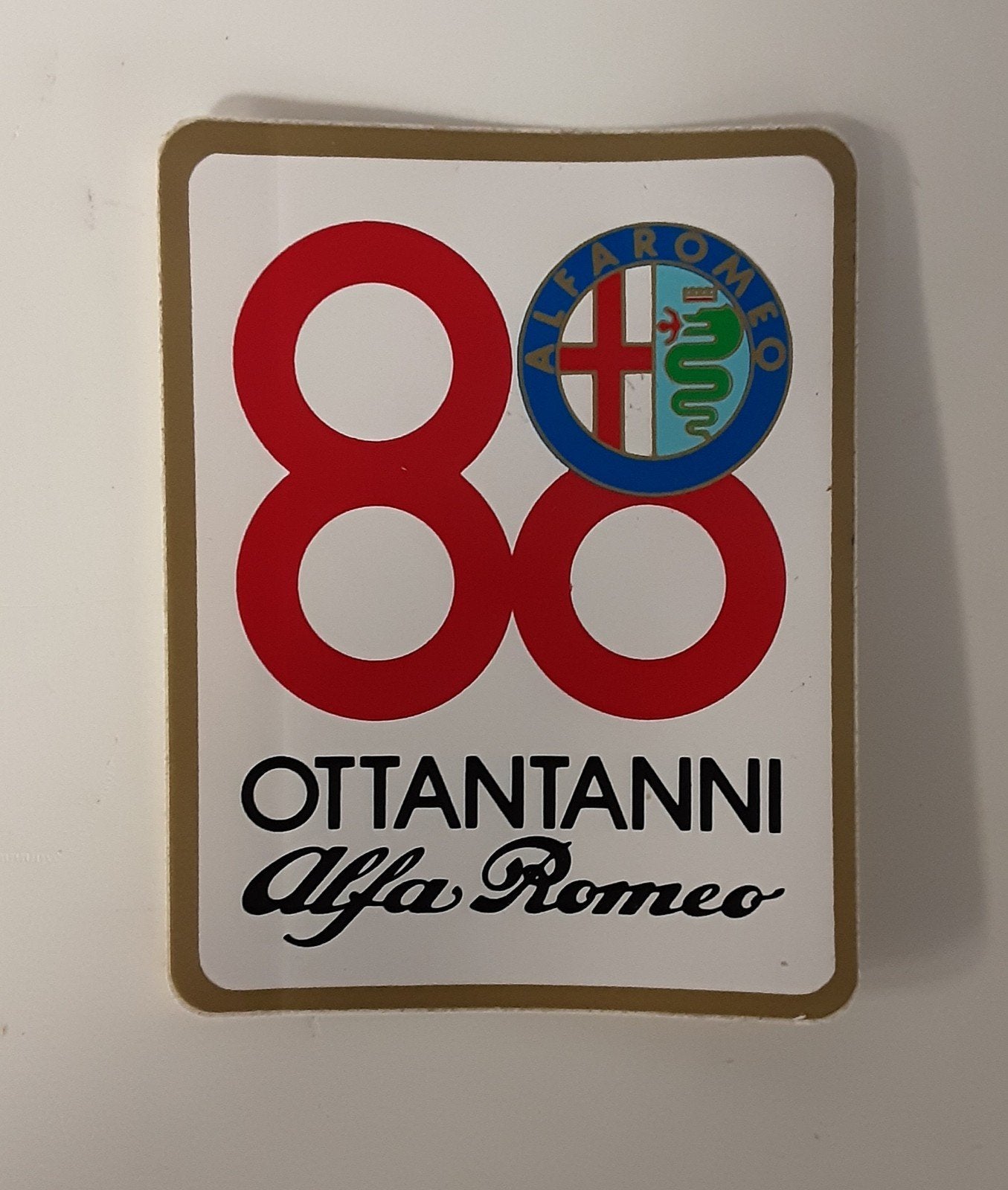 Alfa Romeo 80 Jaar Jubileumsticker 1990 - Ongebruikt, Ophalen of Verzenden, Zo goed als nieuw, Auto's