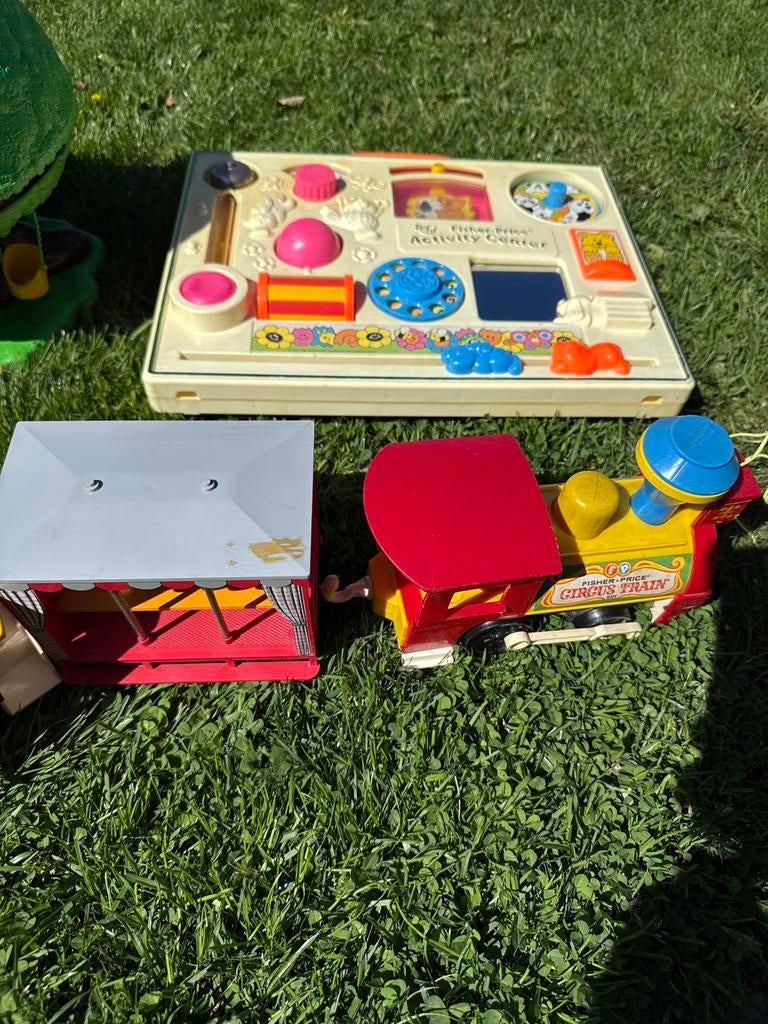 Vintage Fisher-Price Speelgoedset: Trein & Activiteitencentr, Kinderen en Baby's, Speelgoed | Fisher-Price, Ophalen, Gebruikt