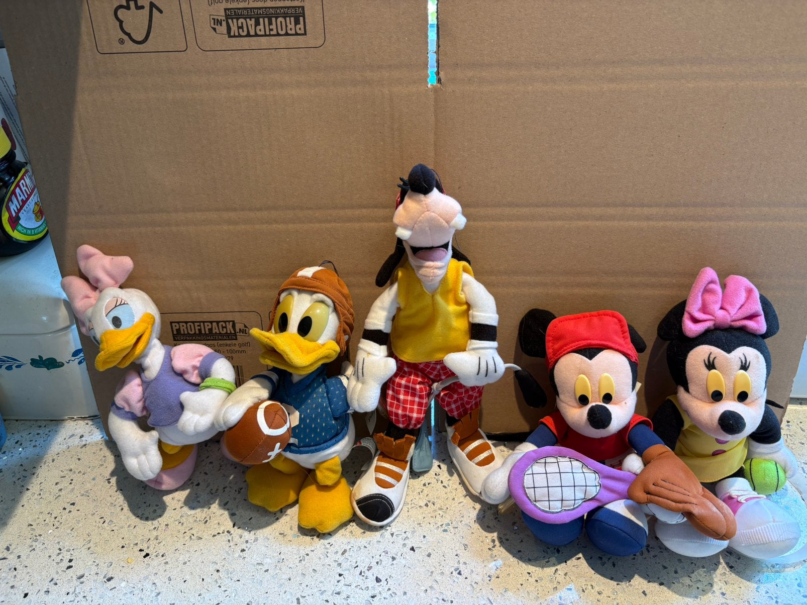 Mattel disney set Donald Daisy mickey Minnie en Goofy, Beeldje of Figuurtje, Div, Ophalen of Verzenden, Zo goed als nieuw