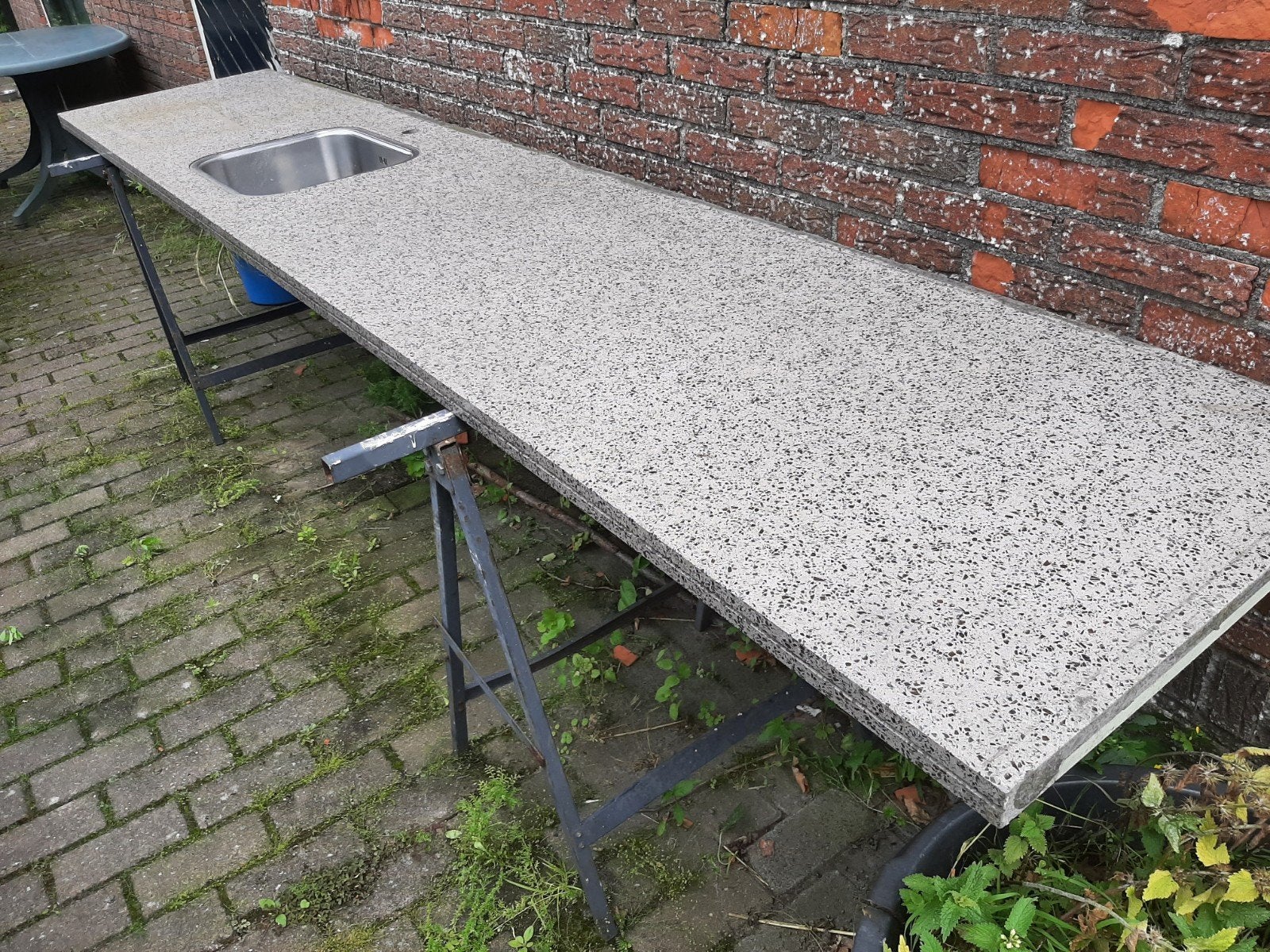 Natuurstenen aanrechtblad., Ophalen, Bruin, 200 cm of meer, Minder dan 100 cm