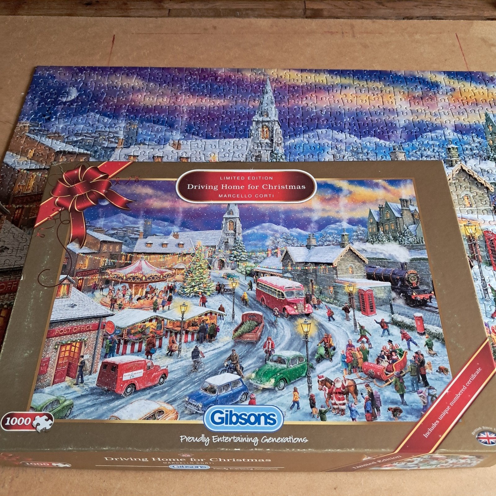Gibsons Legpuzzel 'Driving Home for Christmas' 1000 stukjes, Ophalen, 500 t/m 1500 stukjes, Zo goed als nieuw, Legpuzzel