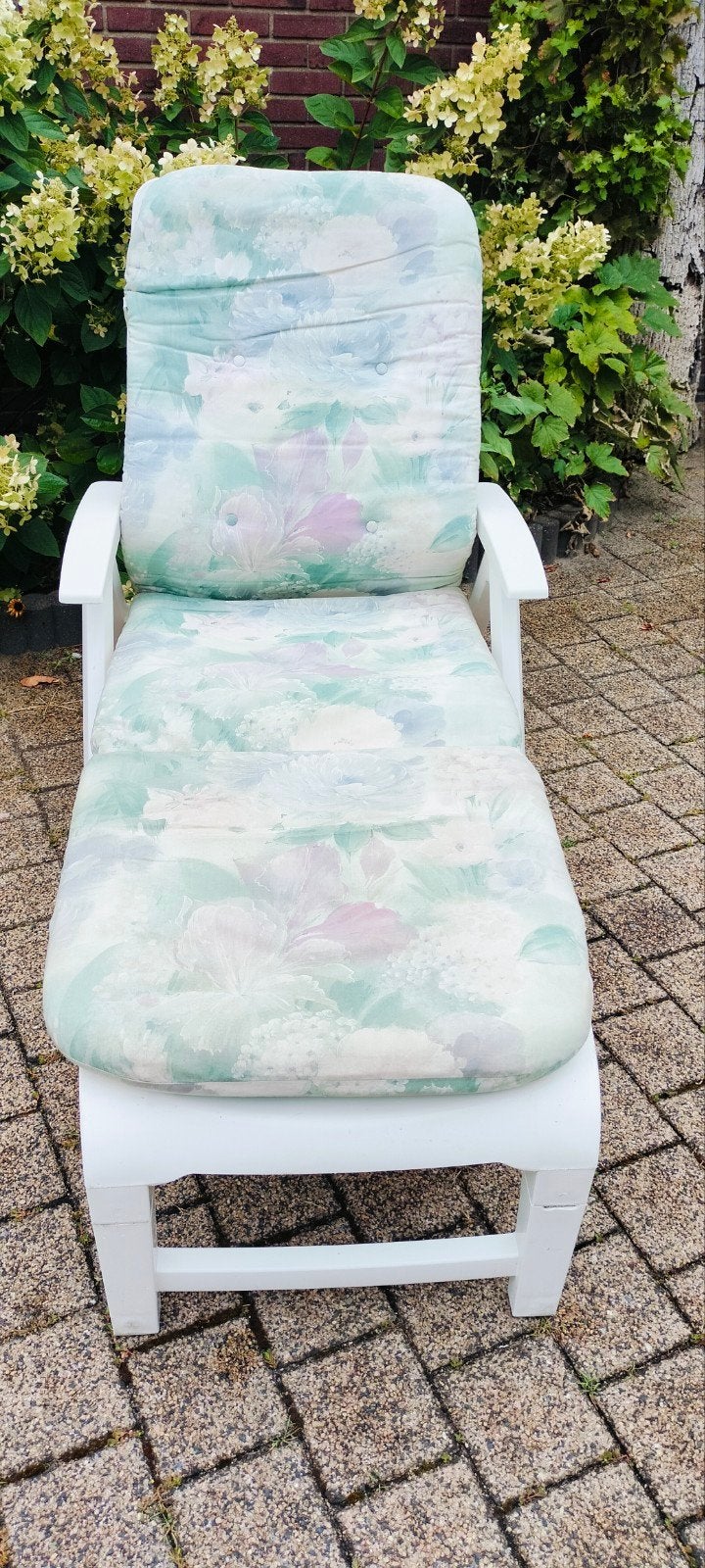 Twee  Hartman Sunlounger - Wit kunststof ligbed, Ophalen, Zo goed als nieuw, Kunststof, Verstelbaar