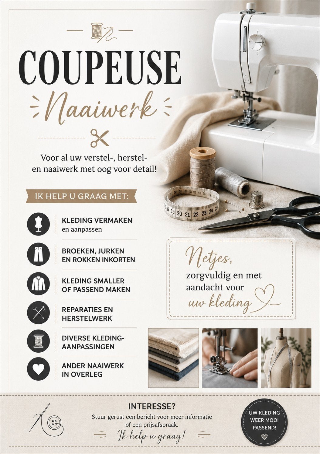 Coupeuse, Diensten en Vakmensen, Kleermakers en Kledingontwerpers