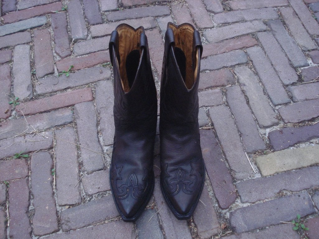 GRATIS VERZENDEN STOERE ZWART BRUINE SENDRA BOOTS MT 37, Verzenden, Zwart, Zo goed als nieuw, Hoge laarzen