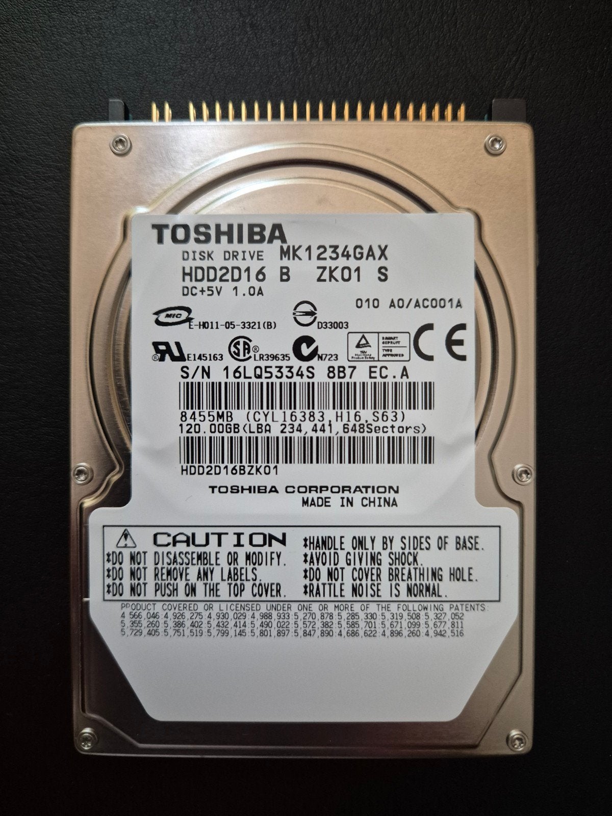 Toshiba 120GB IDE/PATA harde schijf 2.5'', Computers en Software, Harde schijven, Intern, HDD, Ophalen of Verzenden, Laptop