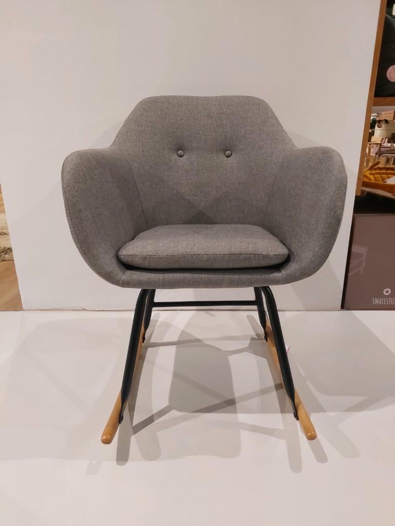 Kidsmill Liv Schommelstoel Corsica Light Grey, Huis en Inrichting, Stoelen, Nieuw, Eén, Hout, Metaal, Stof, Overige materialen