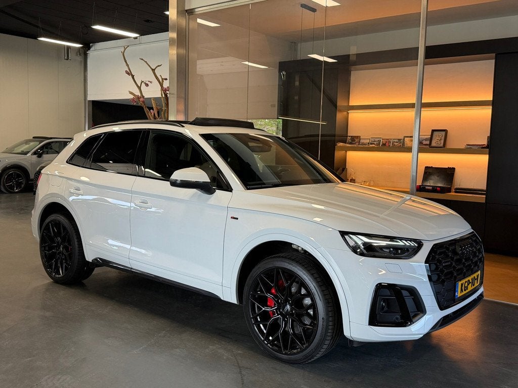 Audi Q5 50 TFSI e S Line 299PK Competition RS stoel 2021 gar, Auto's, Audi, Gebruikt, 4 cilinders, Wit, Plug-in hybride