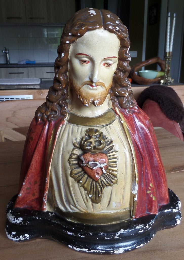 antiek christus beeld, Verzamelen, Ophalen of Verzenden, Gebruikt, Beeld(je), Christendom | Katholiek