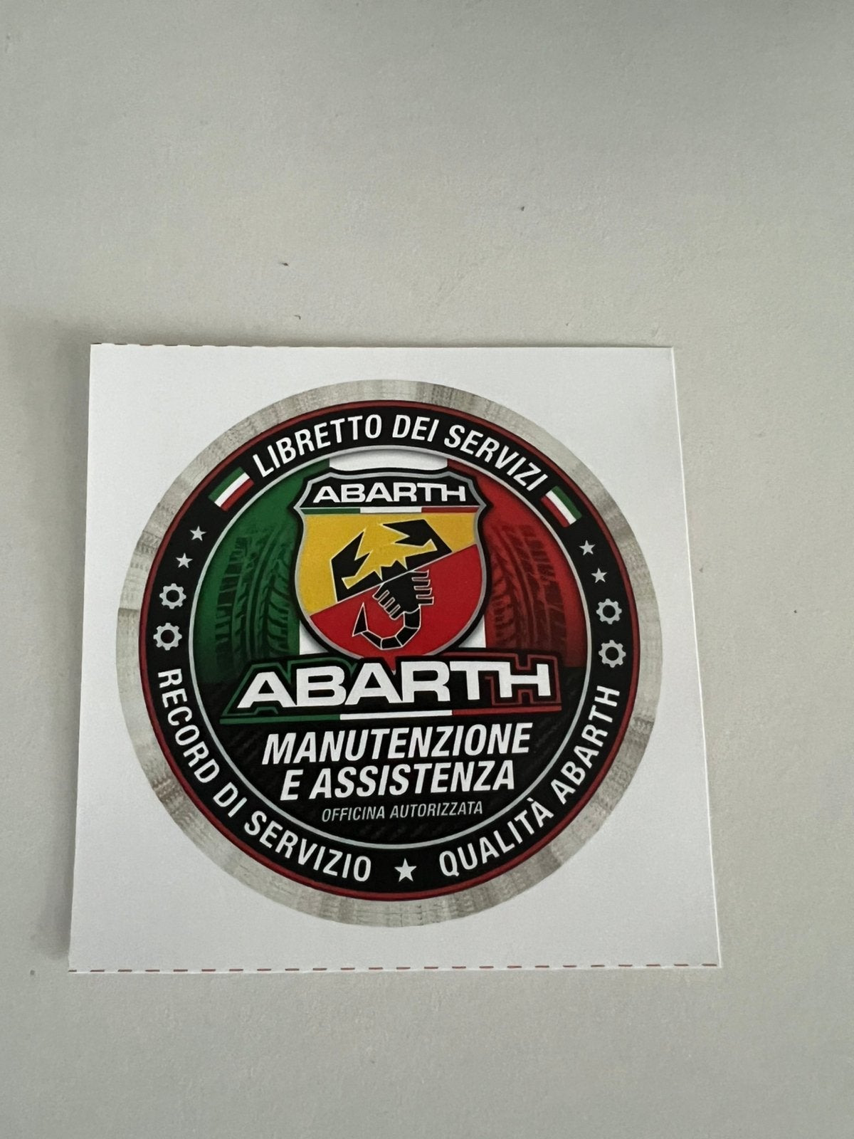 Abarth servizi onderhoudsboekje sticker, Ophalen