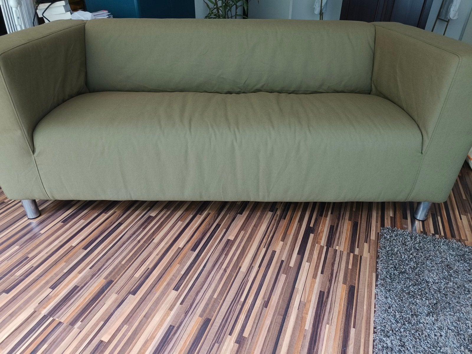 Ikea 2zits bank, groen, Huis en Inrichting, Banken | Sofa's en Chaises Longues, Ophalen, 150 tot 200 cm, Tweepersoons, 75 tot 100 cm