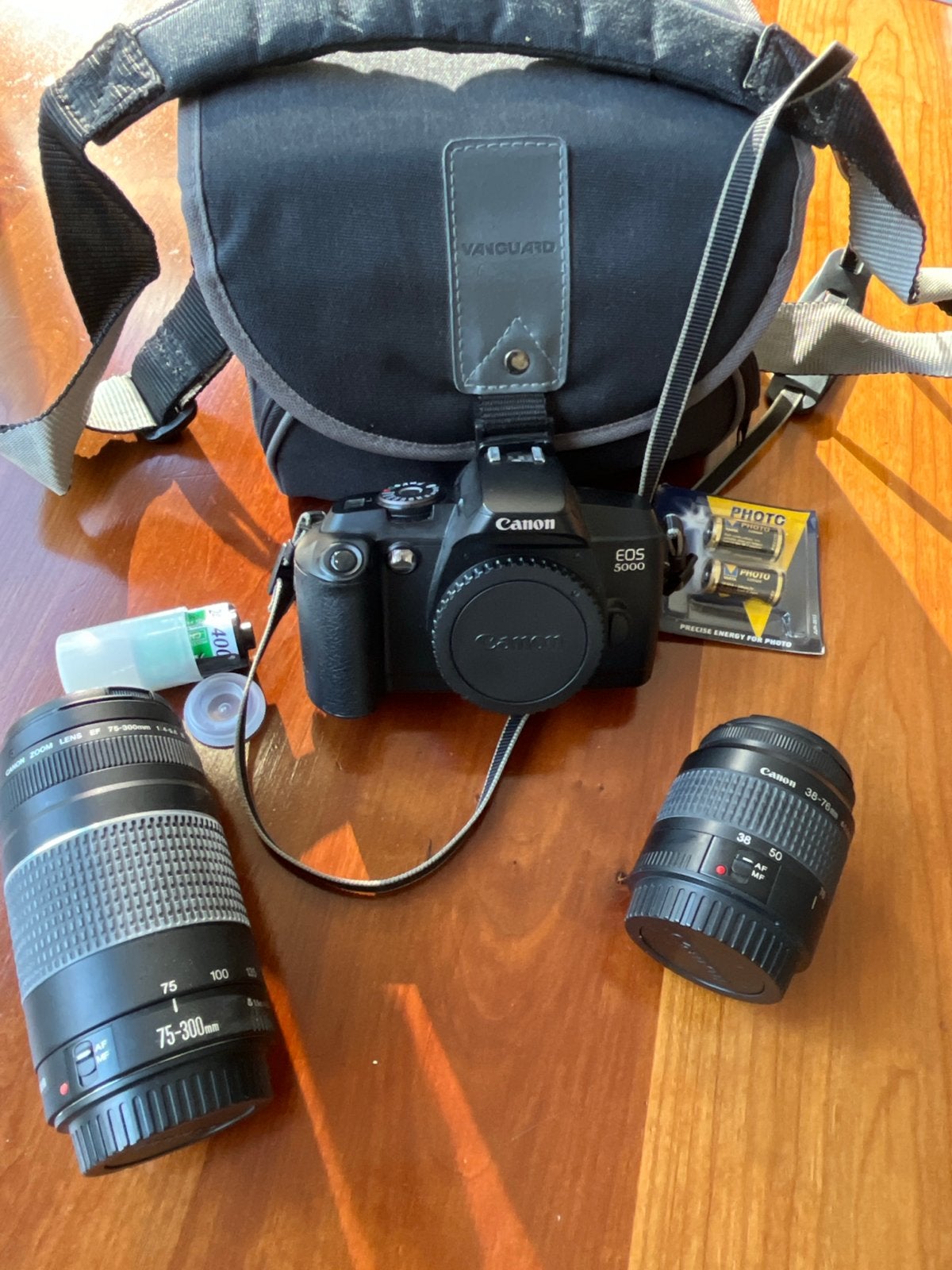 Canon EOS 5000 Spiegelreflexcamera met 2 lenzen en tas, Ophalen, Zo goed als nieuw, Spiegelreflex, Canon
