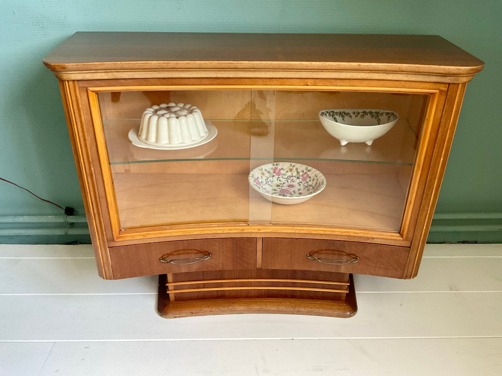 Art Deco mahonie vitrinekast 1929/1940, Ophalen