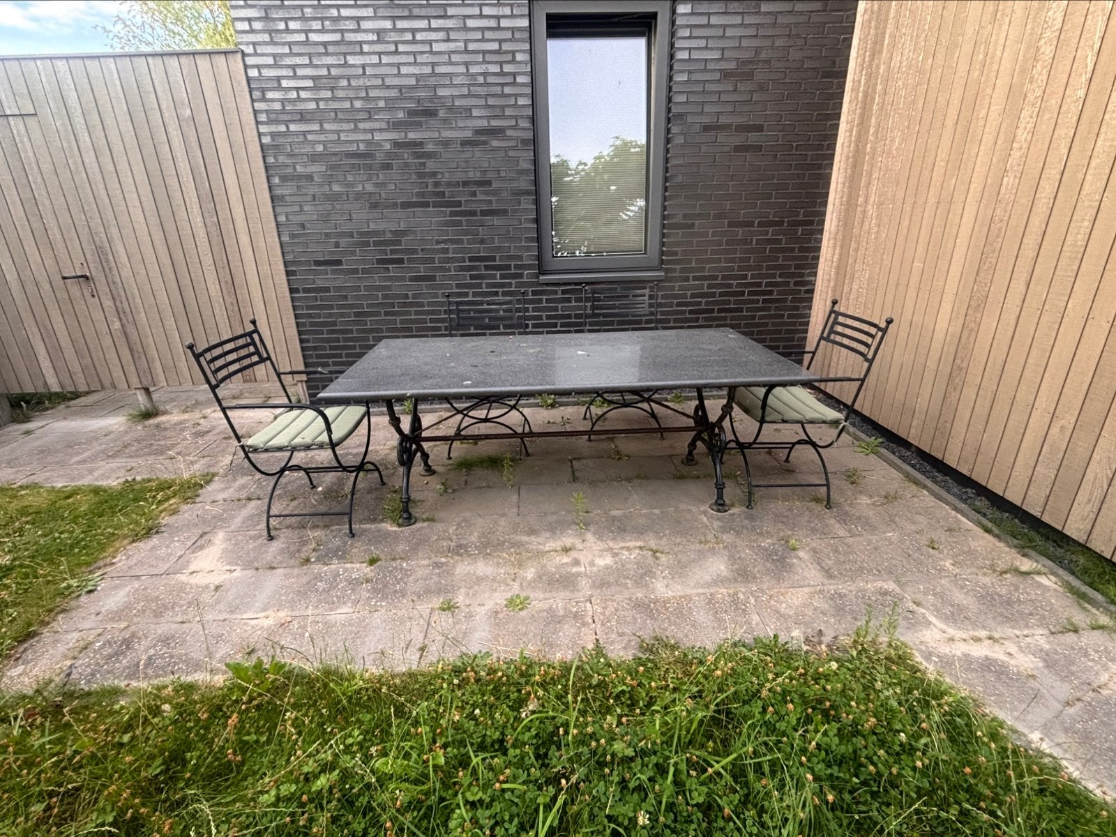 Prachtig tuinmeubel tafel met 4 stoelen, Tuin en Terras, Tuinmeubel-accessoires, Ophalen, Gebruikt