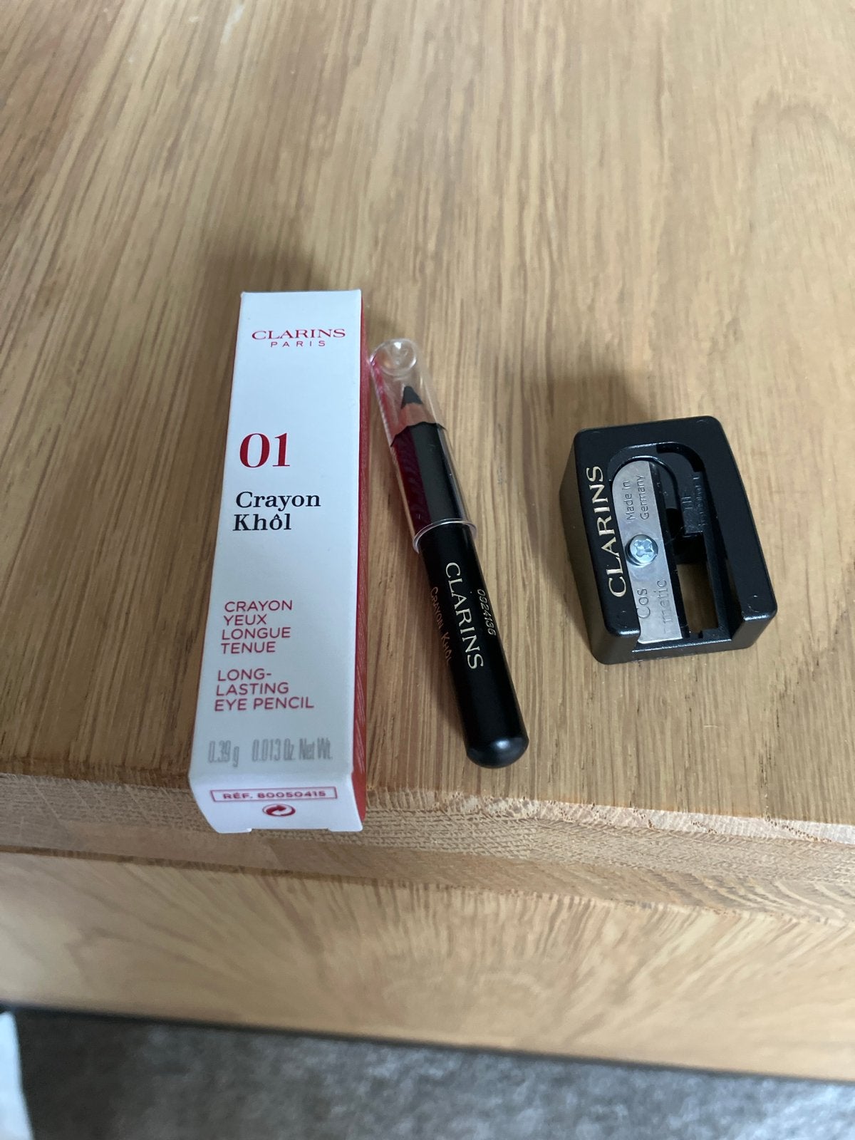 Clarins Crayon Khôl 01 Long-Lasting Eye Pencil + puntenslijp, Ogen, Zwart, Nieuw, Ophalen of Verzenden
