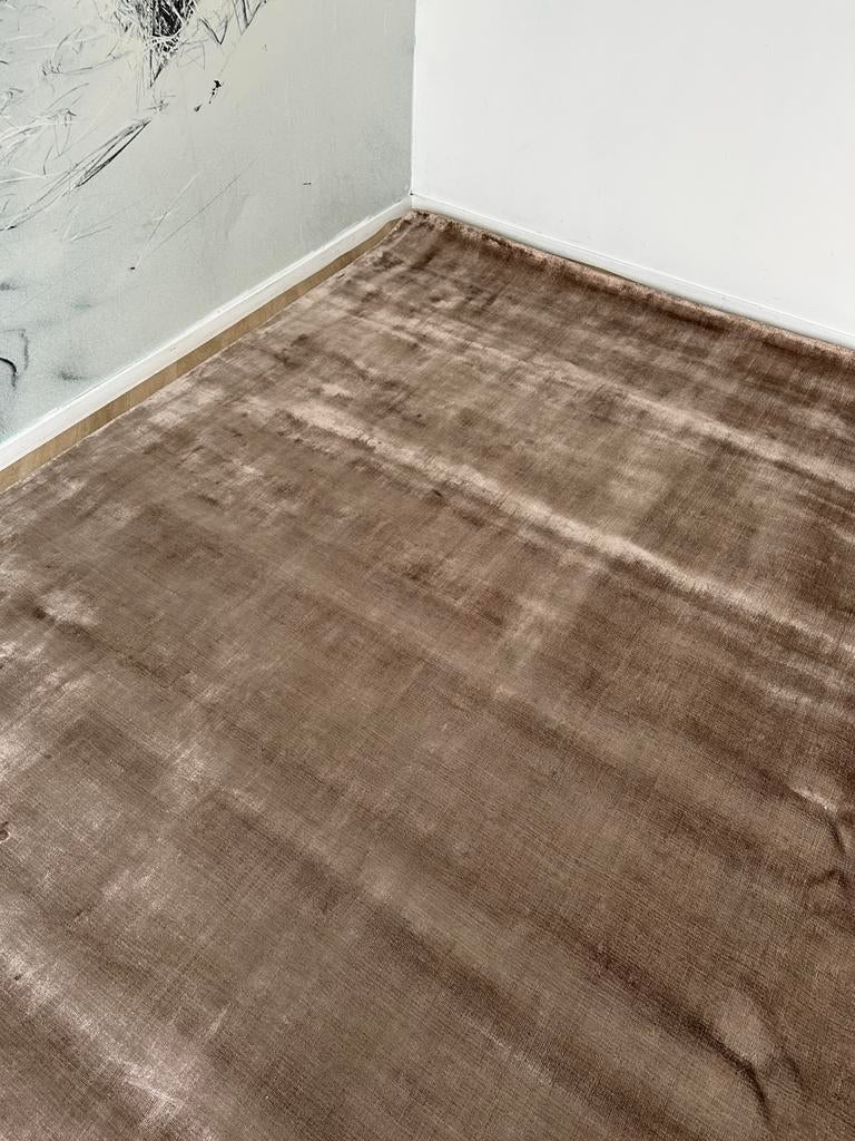 Hamat Robin 200/290 taupe viscose vloerkleed, Ophalen of Verzenden, 200 cm of meer, Rechthoekig, Nieuw