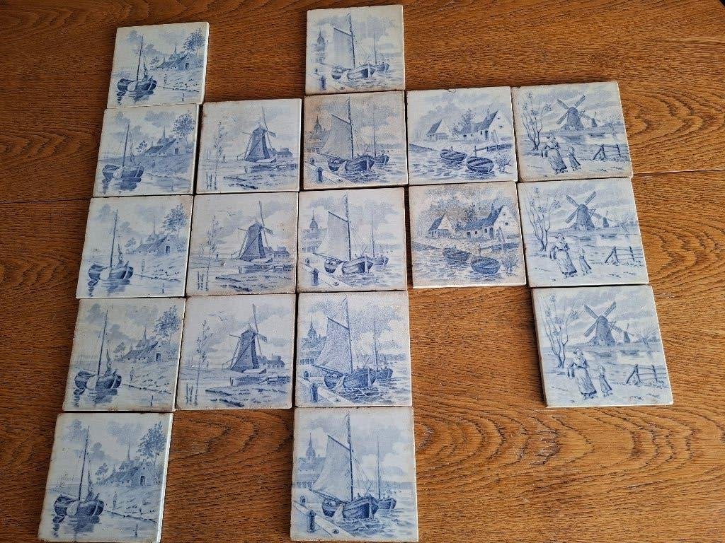 oude wandtegels met mooie afbeeldingen, Ophalen of Verzenden