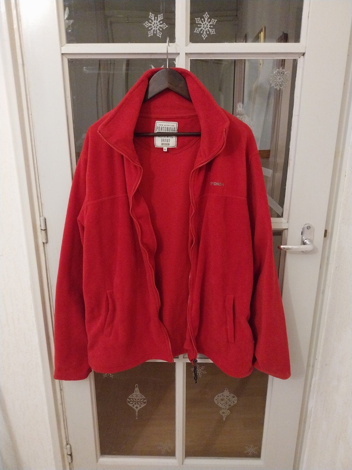 Portonova rode fleece jas - Maat XL, Kleding | Heren, Truien en Vesten, Portonova, Maat 56/58 (XL), Ophalen of Verzenden, Zo goed als nieuw