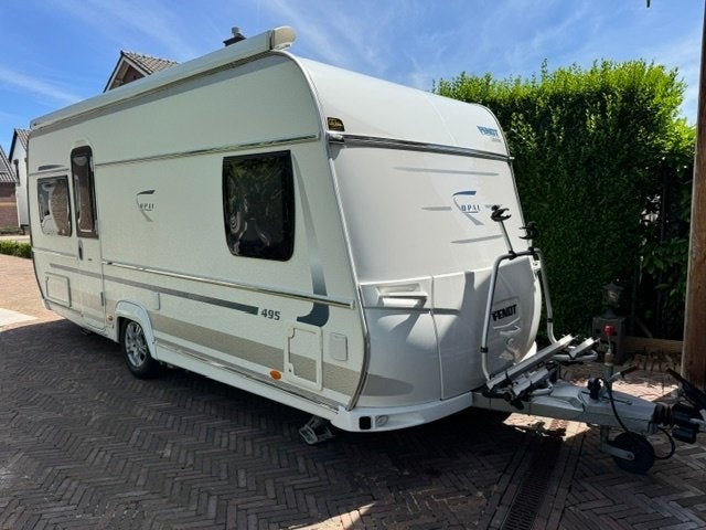 TE KOOP Caravan Fendt Opal 495 SFB bouwjaar 2014, Caravans en Kamperen, Particulier, Vast bed, Fendt, 5 tot 6 meter