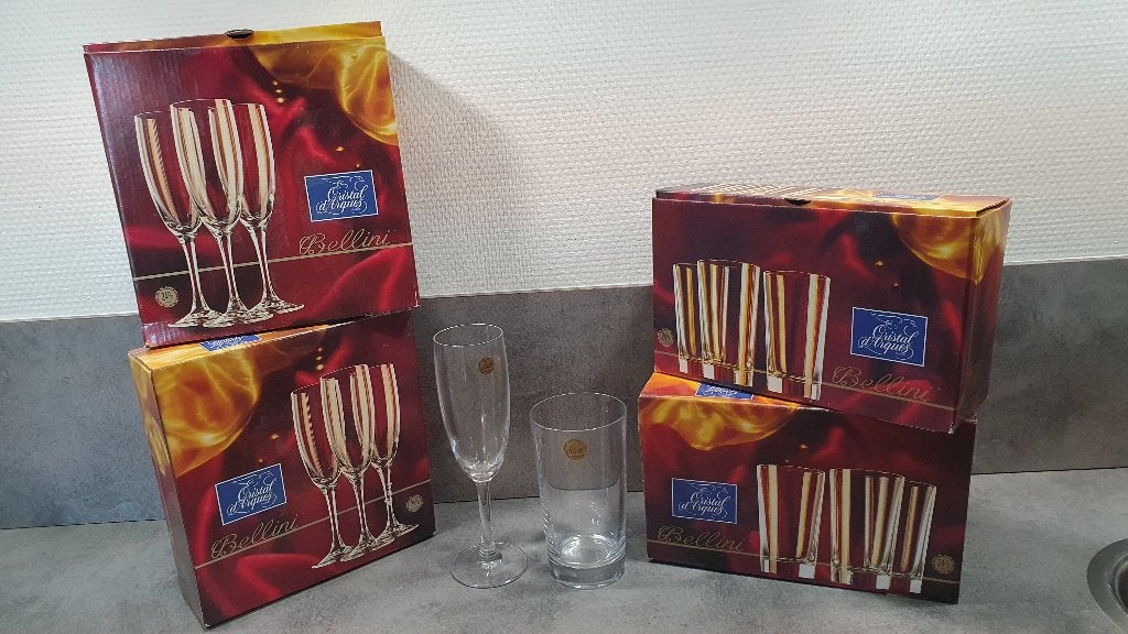 Glazen Cristal d'Arques uit de Bellini collectie, Antiek en Kunst, Ophalen of Verzenden