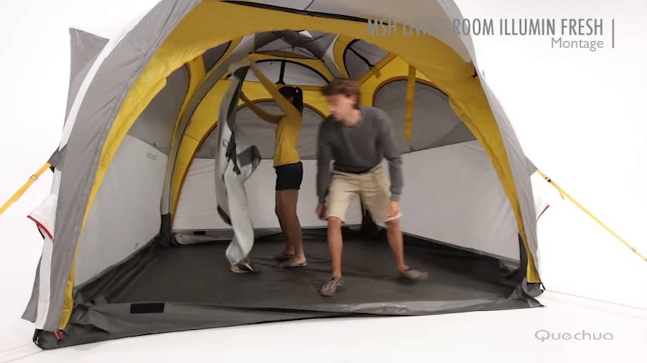 Quechua MSH tent - Ruime familietent met 2 slaapcabines, Caravans en Kamperen, Tenten, Ophalen, Gebruikt, Tot en met 4