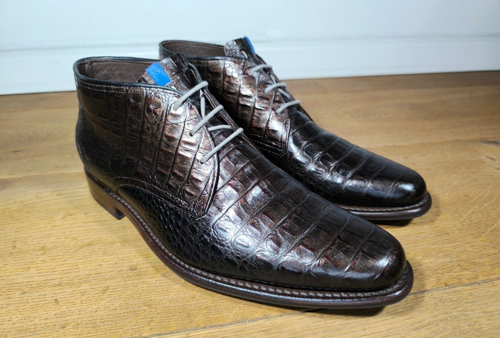 Floris van Bommel halfhoge herenschoenen maat 7,5 / 41,5, Ophalen, Bruin, Floris van Bommel, Zo goed als nieuw