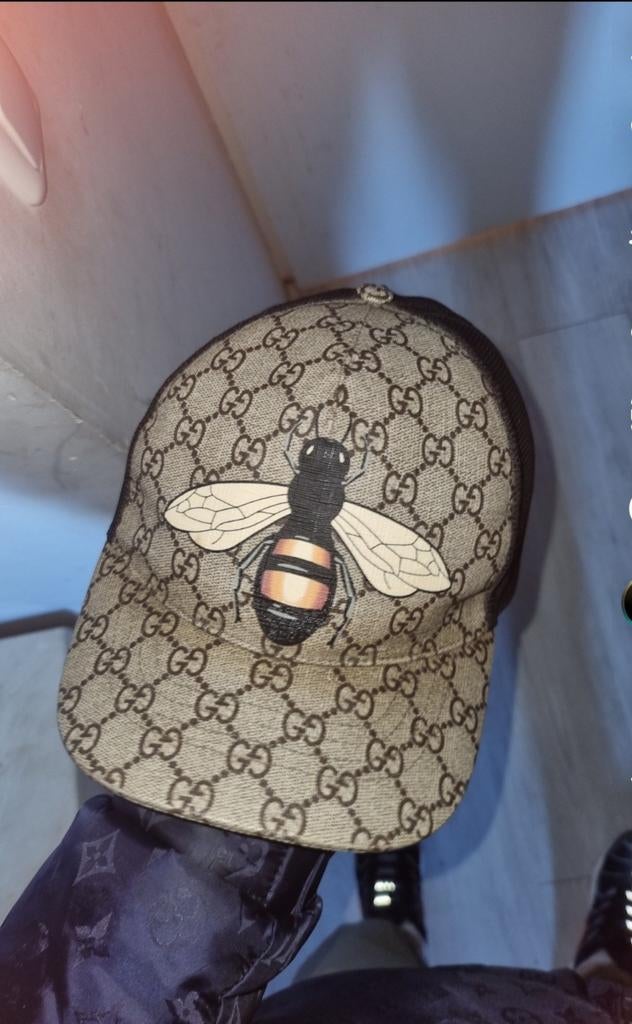 Gucci Pet met Bij - Klassiek Monogram en Mesh Achterkant, Kleding | Heren, Hoeden en Petten, 60 cm (XL, 7½ inch) of meer, Ophalen of Verzenden