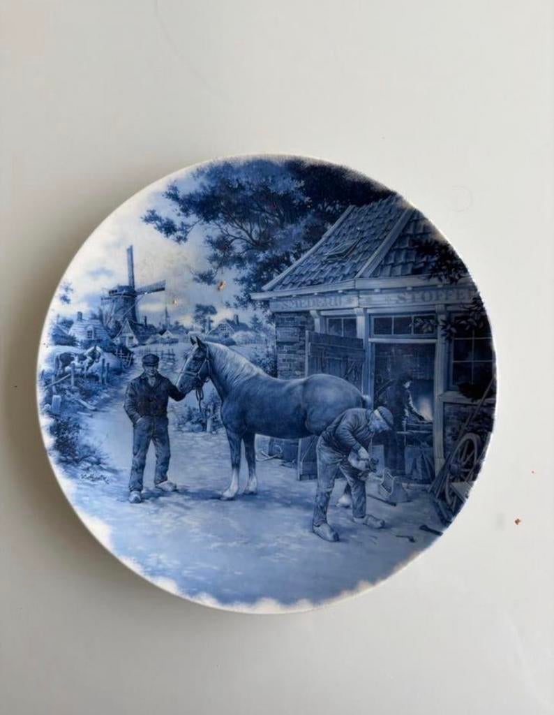 Delfts Blauw sierbord: De Smidse, Ophalen of Verzenden