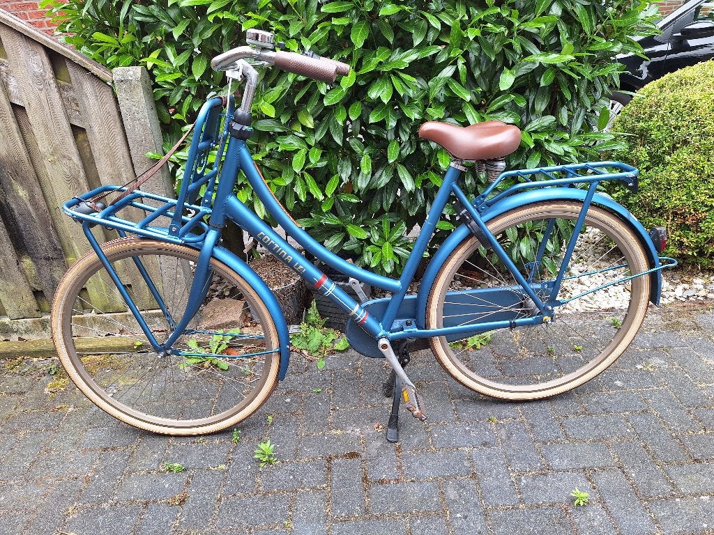 Cortina damesfiets storm blauw,, Terugtraprem, Gebruikt, Versnellingen, 56 cm of meer